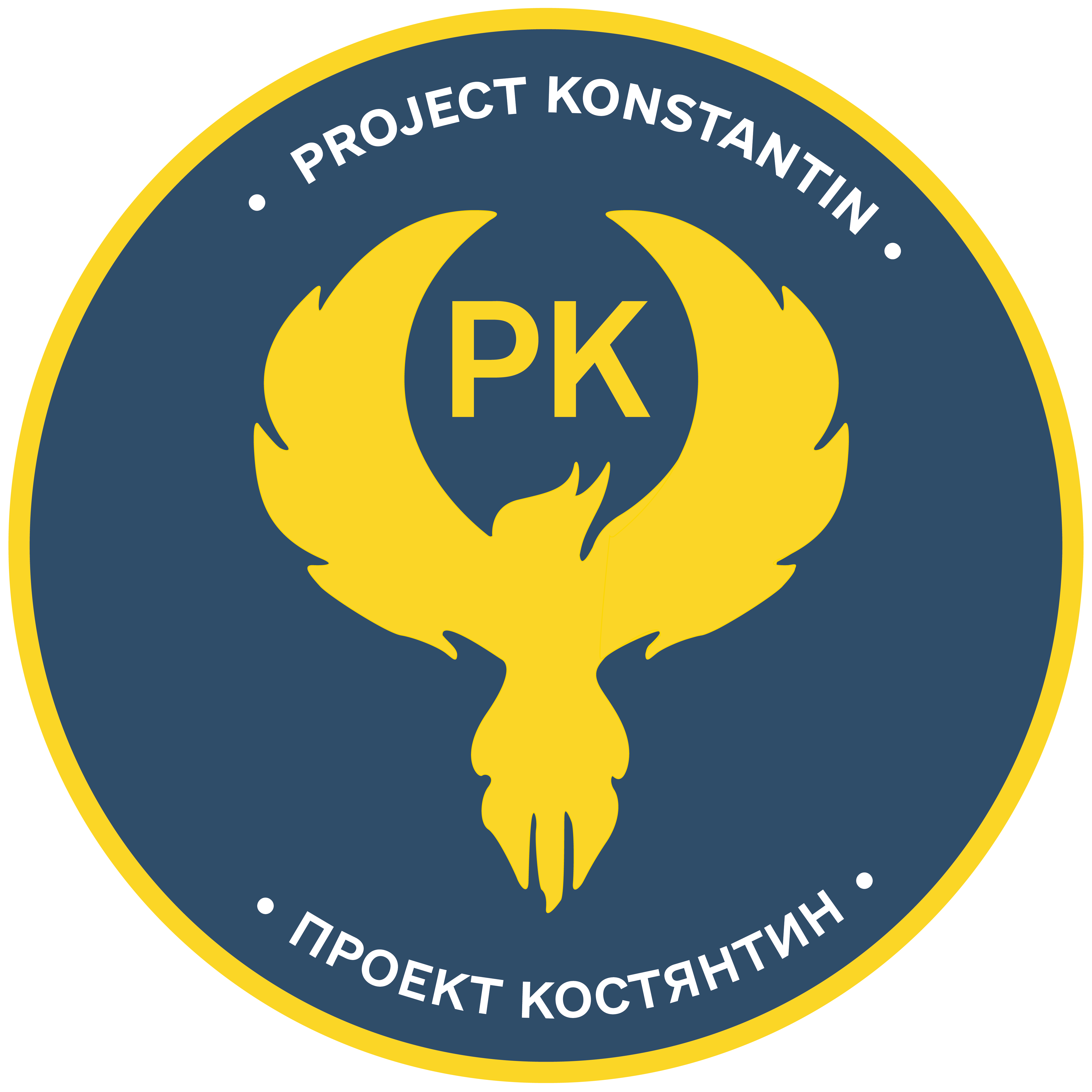 Project Konstantin blue and yellow phoenix emblem